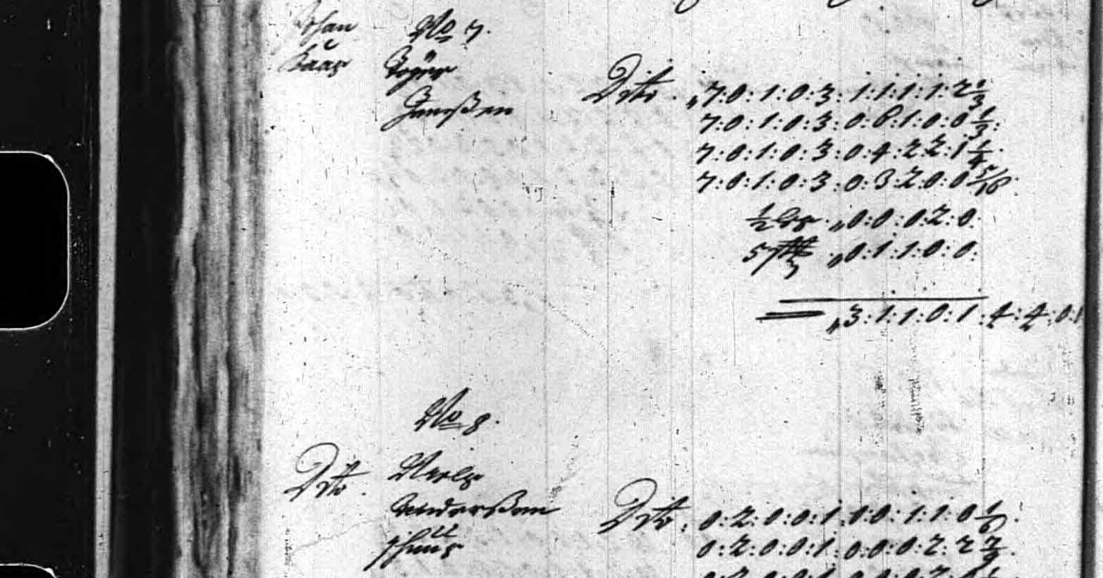 Christian V’s matrikel, modelbog for Jerslev herred, Svennum Bye nos 7 and 8