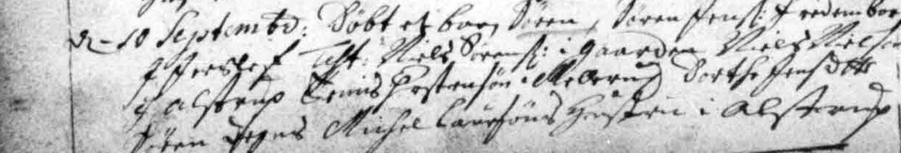 Jerslev baptism register, 10 September 1702: Jens, son of Søren Jensen Fredenborg